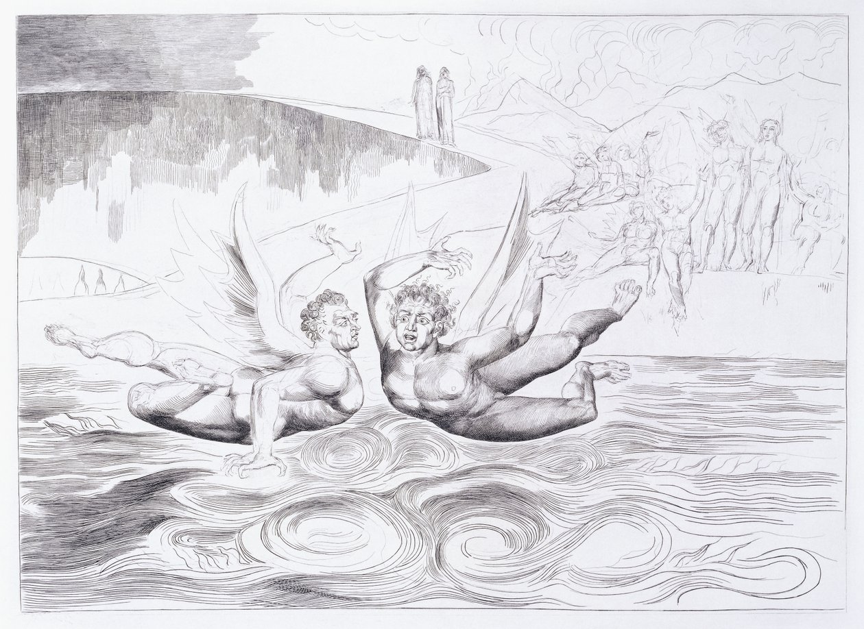 The Six-Footed Serpent Attacking Agnolo Brunelleschi by William Blake