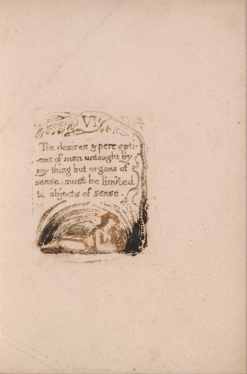 There Is No Natural Religion, Plate 8, VI The Desires & Perceptions (Bentley a9) by William Blake