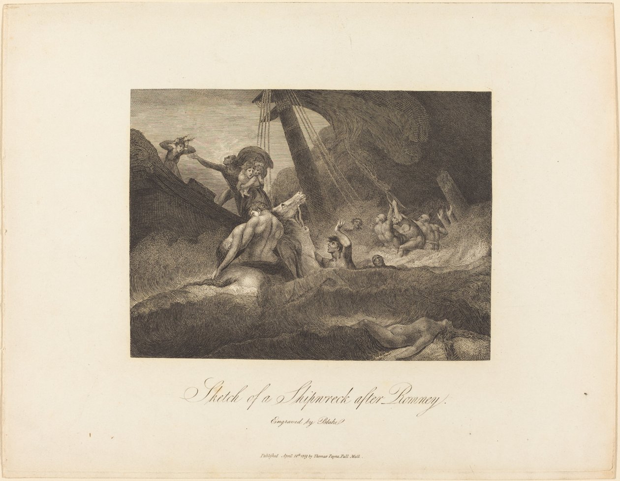 Sketch of a Shipwreck by William Blake after George Romney