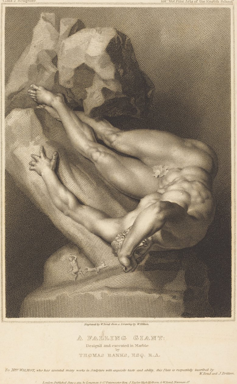A Falling Giant by William Bond after William Hilton I after Thomas Banks