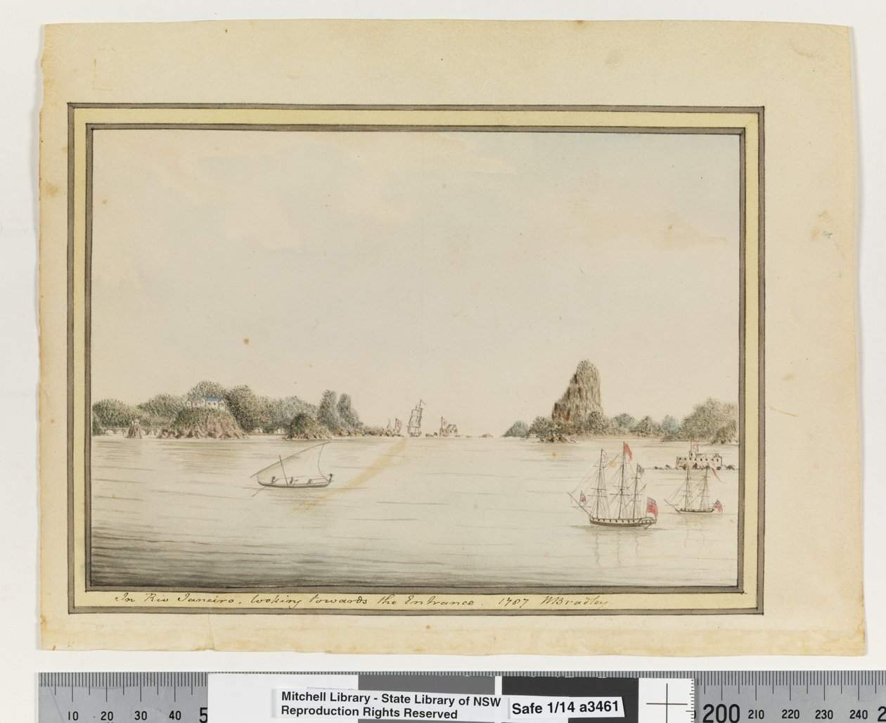In Rio Janeiro, Looking Towards the Entrance. 1787 by William Bradley