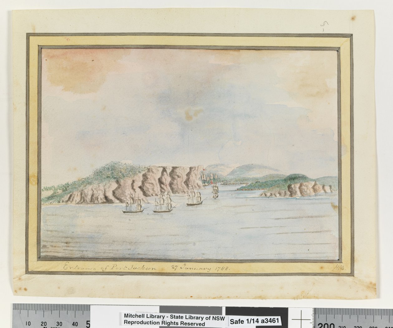 Entrance of Port Jackson 27 January 1788, c.1802 by William Bradley
