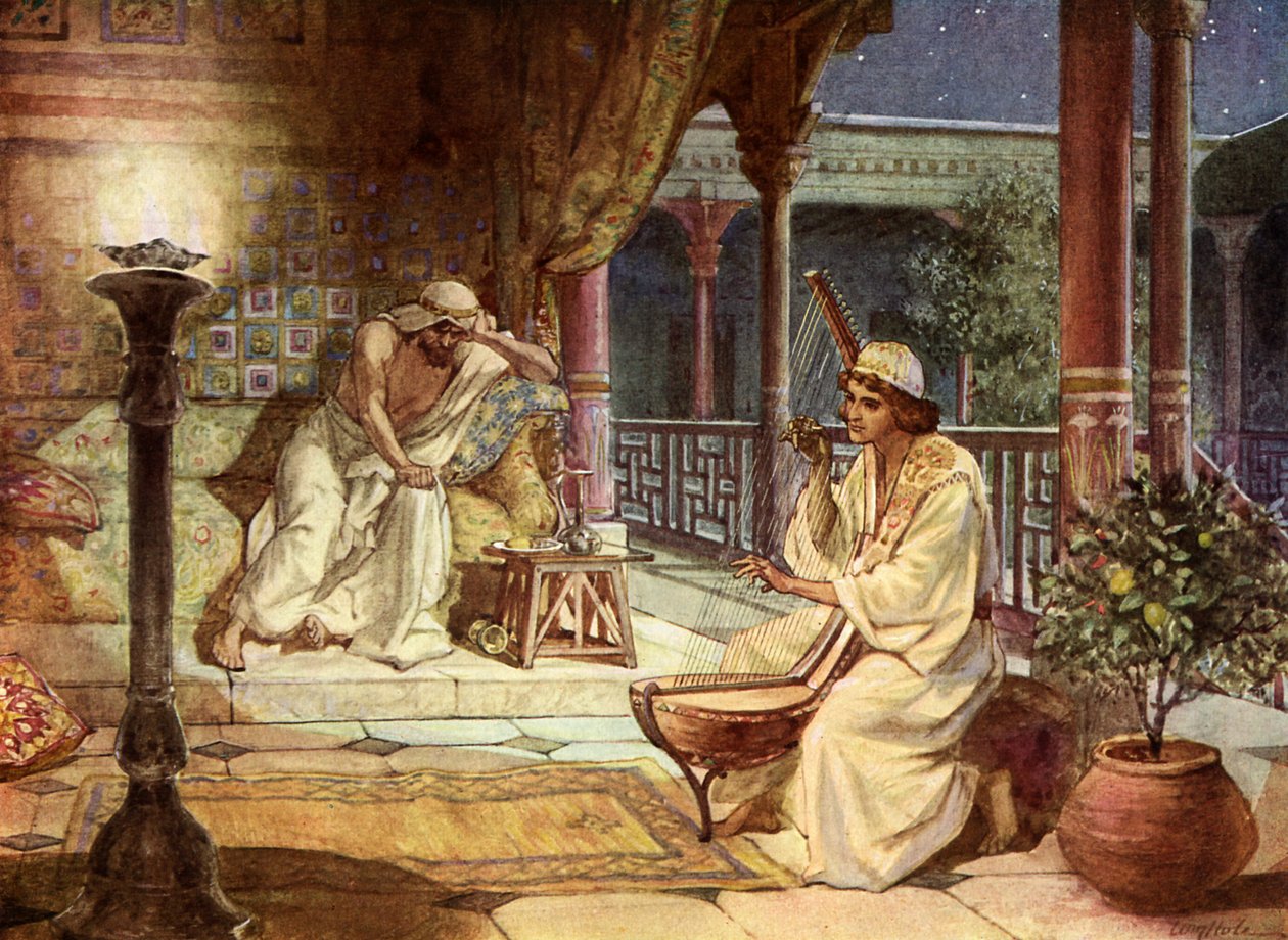 David Playing on the Harp for Saul by William Brassey Hole