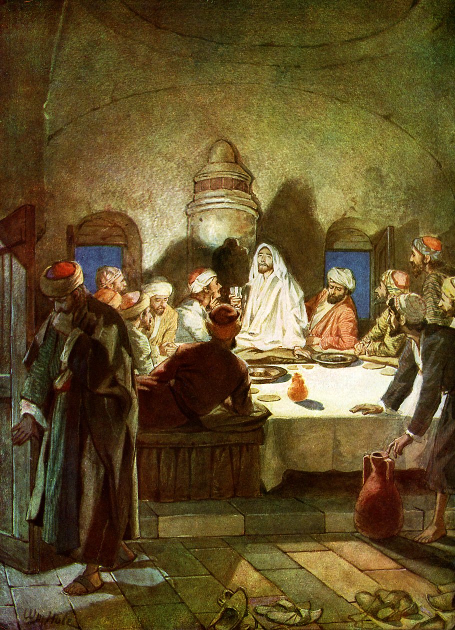 Jesus tells his disciples that he will be betrayed by William Brassey Hole