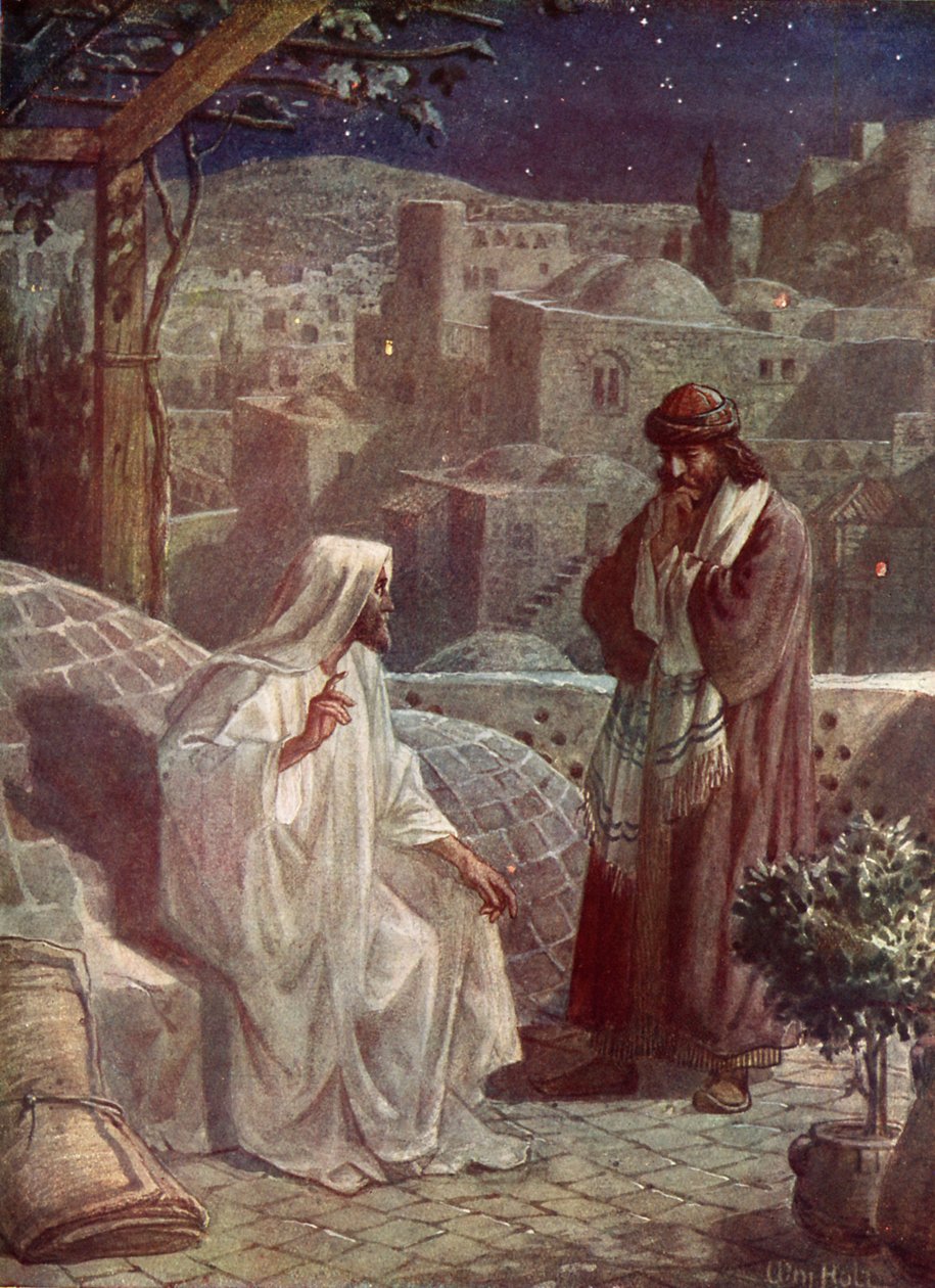 Nicodemus Visits Jesus to Hear His Teachings - Bible by William Brassey Hole