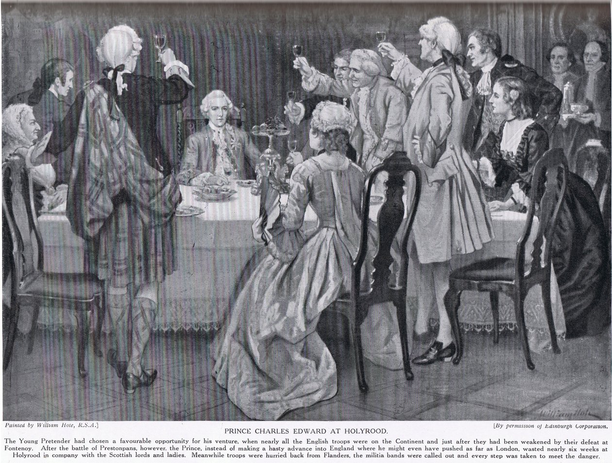 Prince Charles Edward at Holyrood, illustration from 