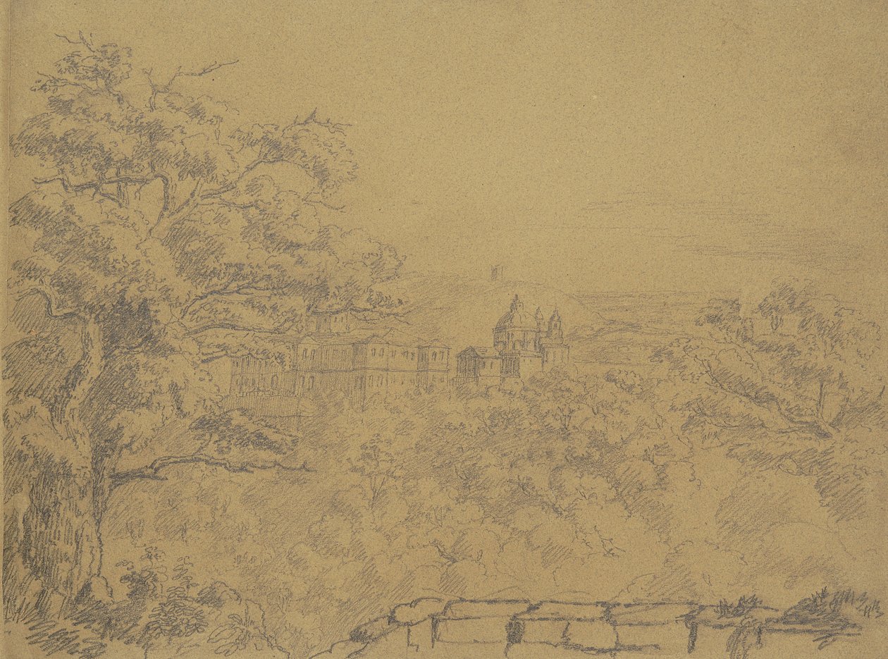 Rural Landscape with Monastery by William Brockedon