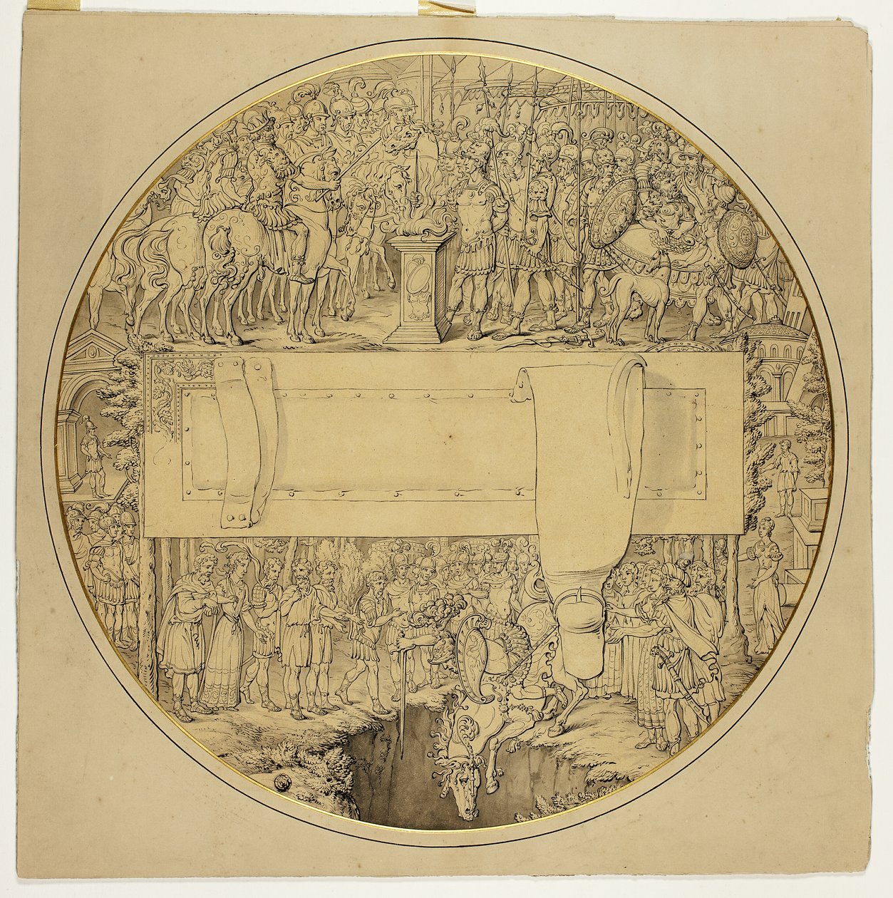 Ceremonial Shield with Roman Battle Scene by William Burgess
