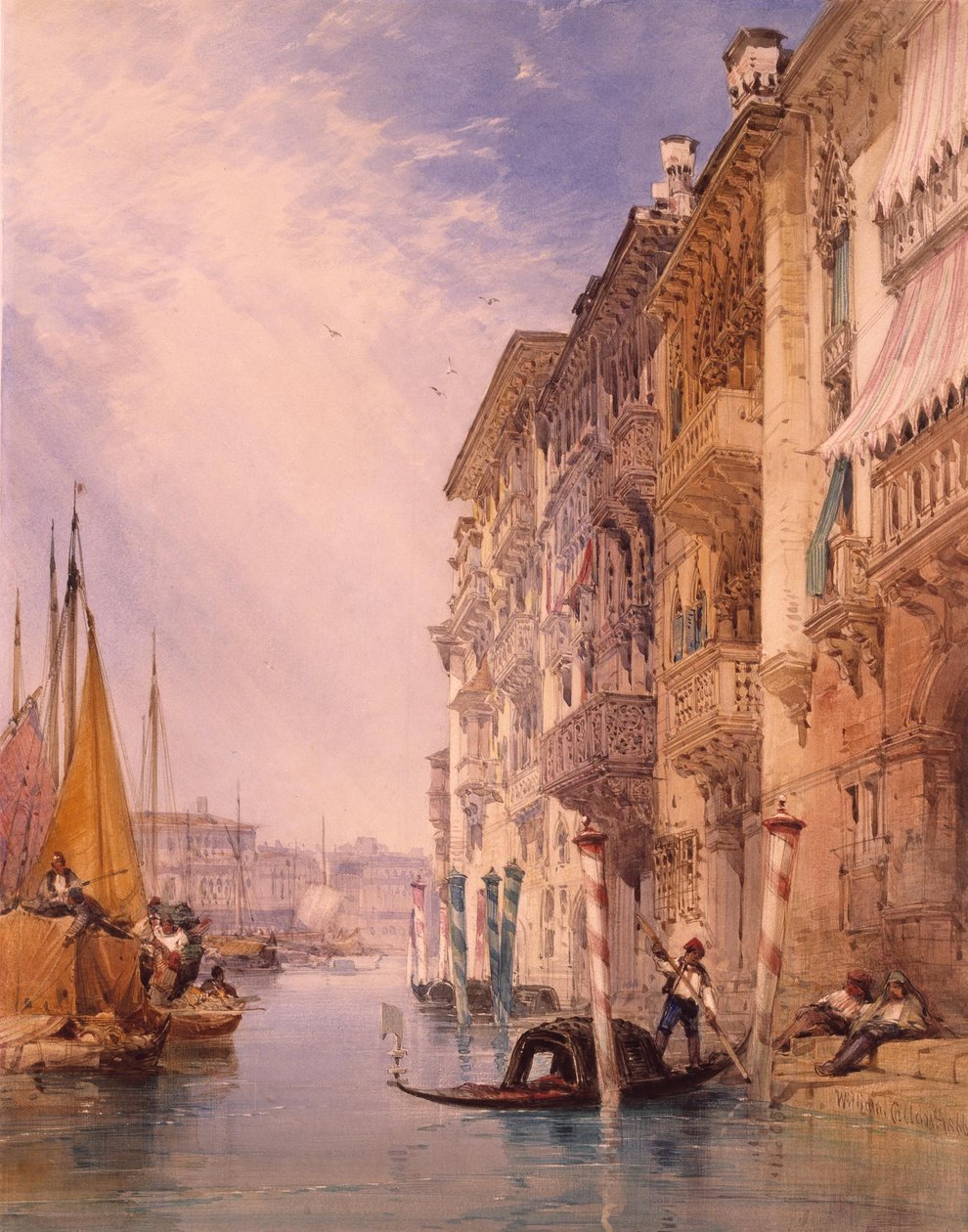 A Gondola on the Grand Canal, Venice by William Callow
