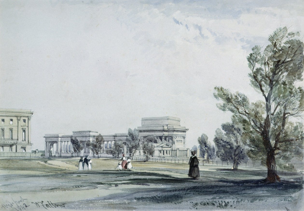 Entrance to Hyde Park at Hyde Park Corner by William Callow