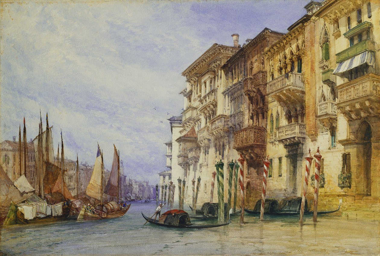 Palaces Near the Entrance of the Grand Canal, Venice, 1898 by William Callow
