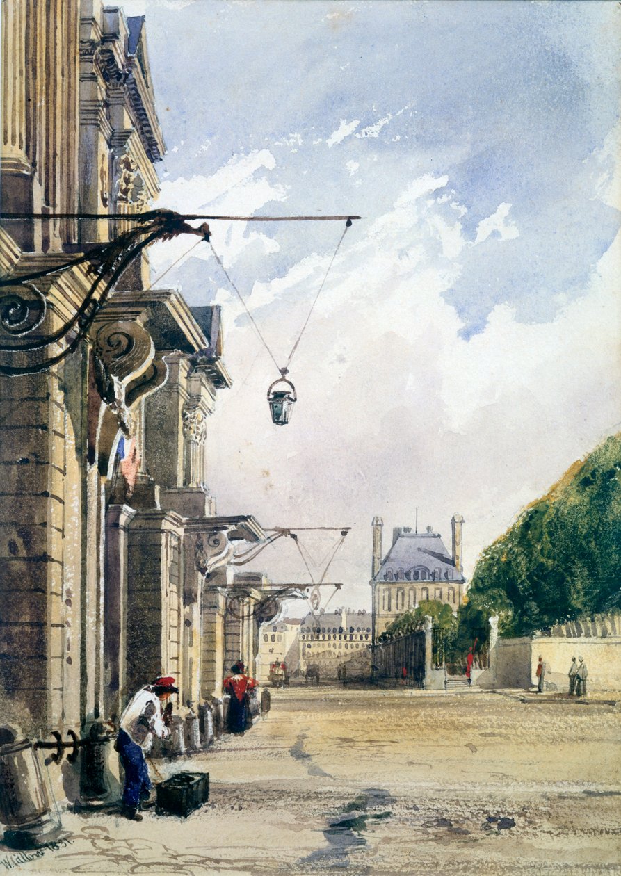 Rue de Rivoli, near the Tuileries, Paris by William Callow