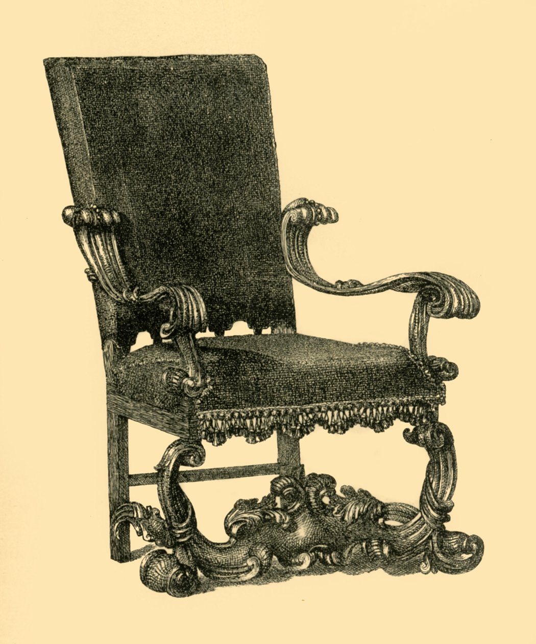 Walnut wood armchair by William Catley