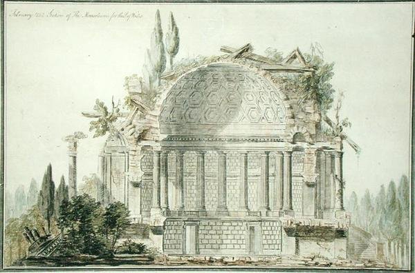 Design for a Ruined Mausoleum for the Prince of Wales (1738-1820) 1752 by William Chambers