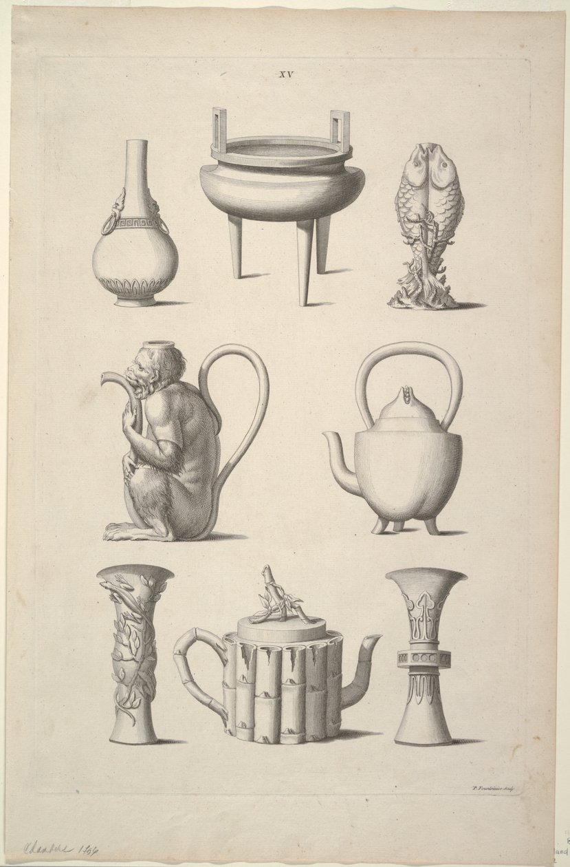 Designs for Tableware, Plate XV of Designs of Chinese Buildings, Furniture, Dresses, Machines and Utensils by William Chambers