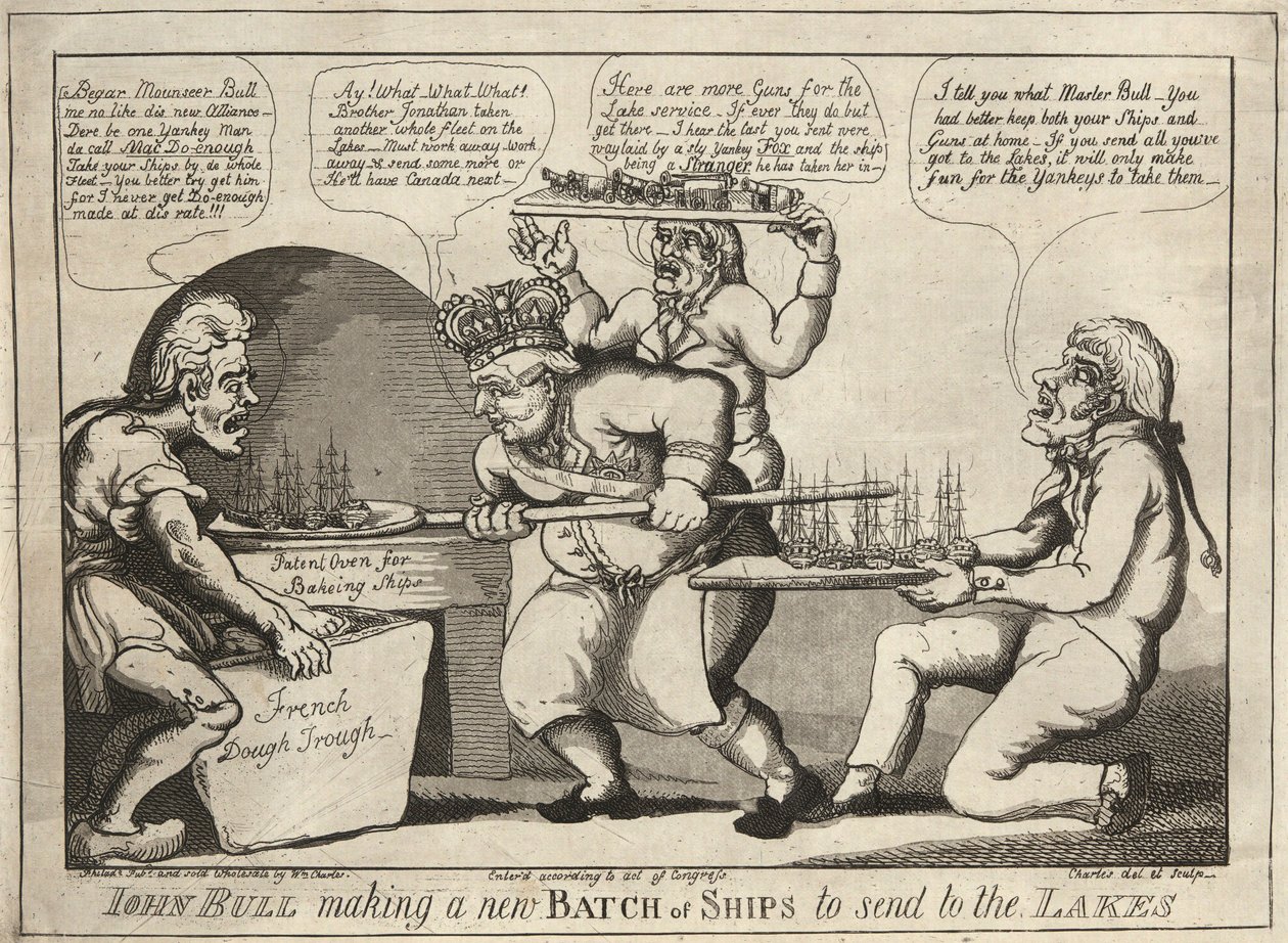 John Bull Making a New Batch of Ships to Send to the Lakes by William Charles