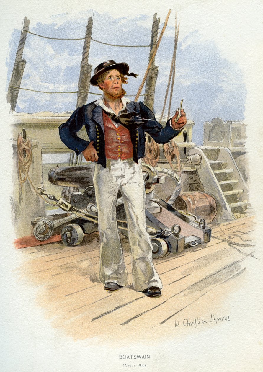 Royal Navy Boatswain, c1829 by William Christian Symons