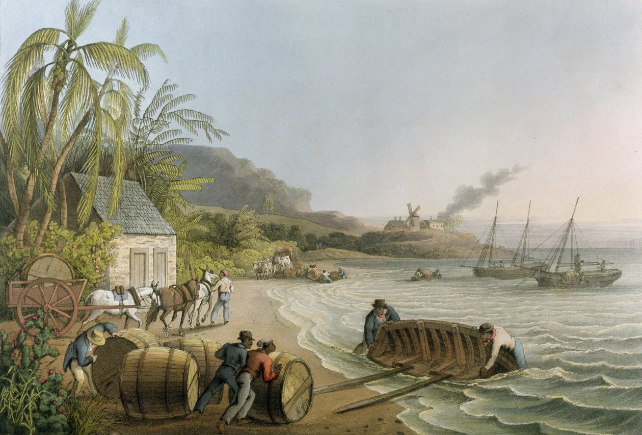 Carting and Putting Sugar Hogsheads on Board, plate X from 