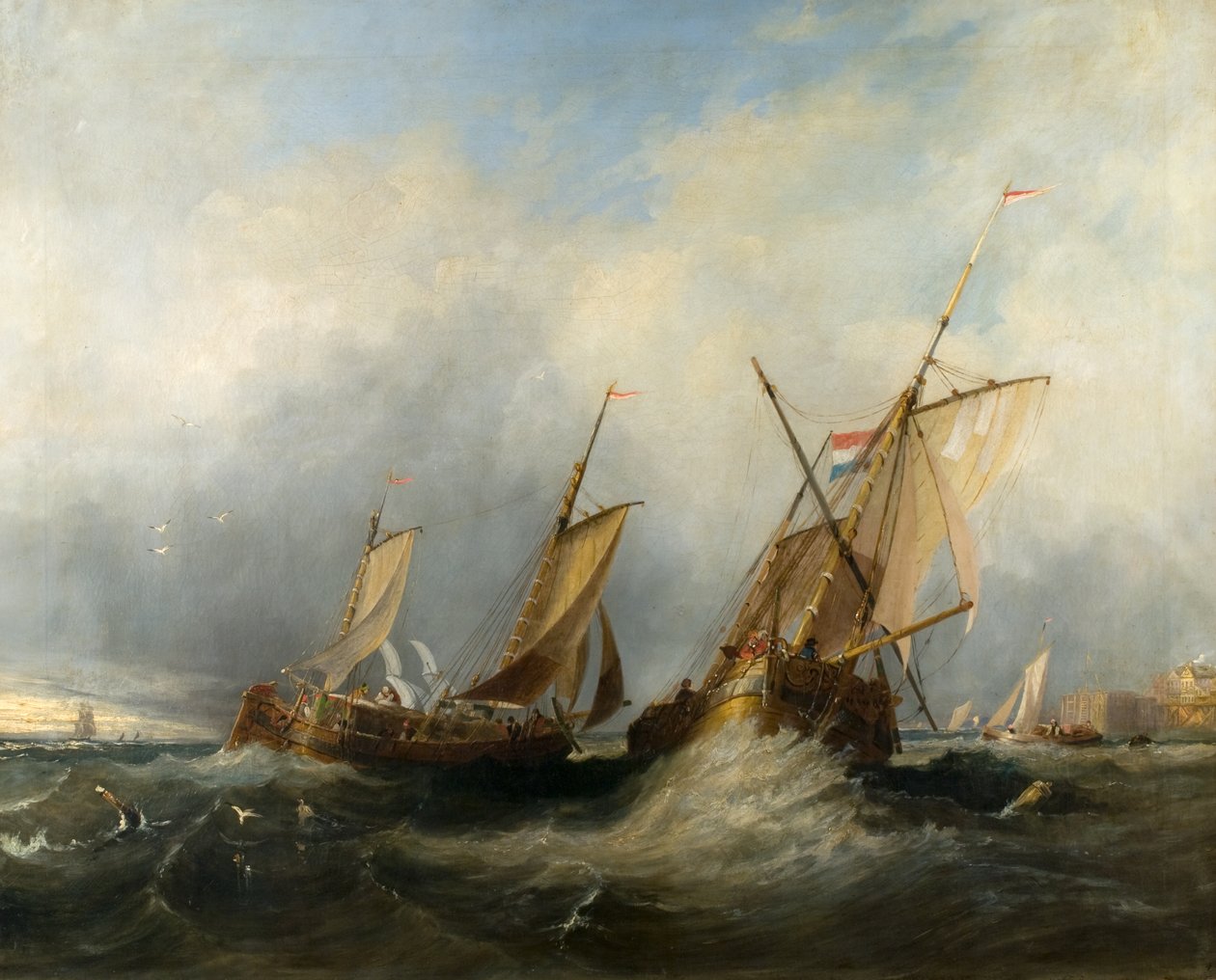 Dutch Shipping Vessels Taking the Brill by William Clarkson (attr. to) Stanfield