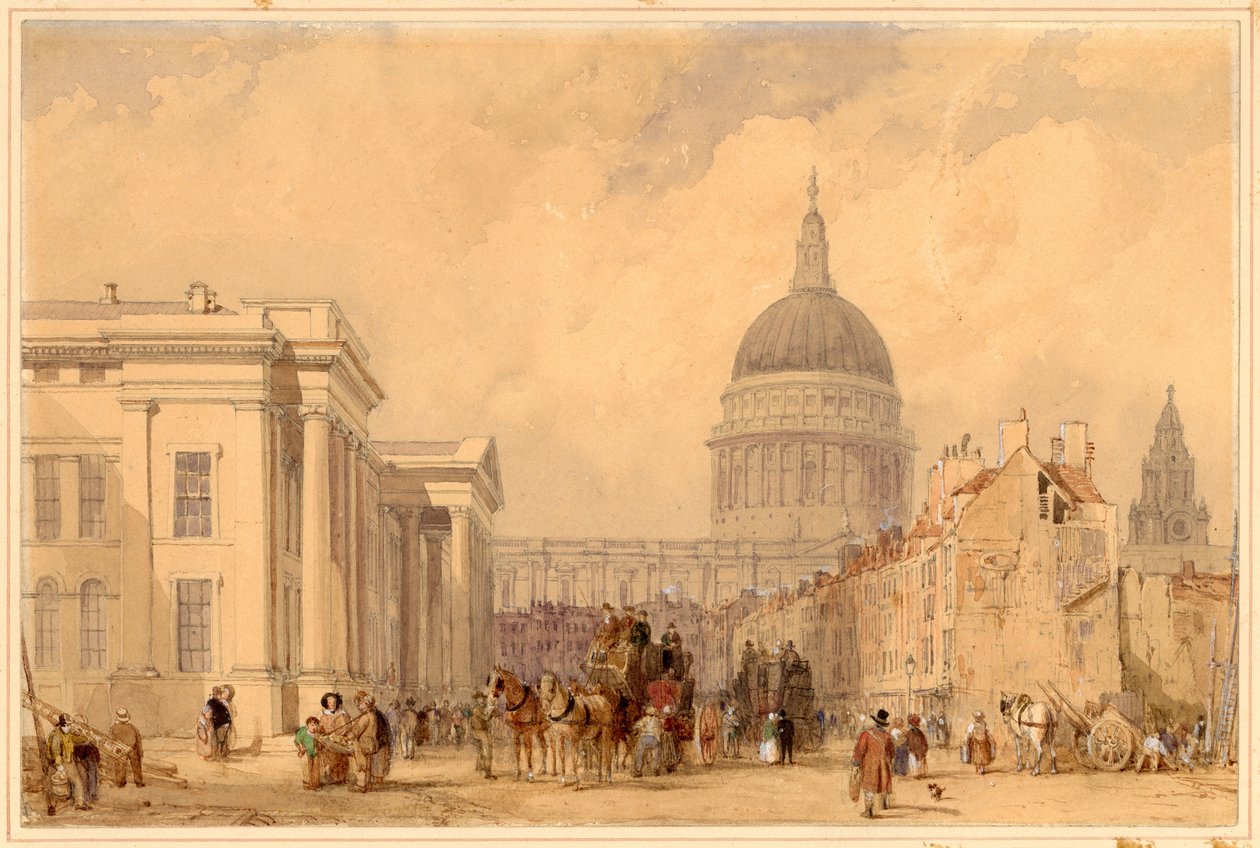 The Post Office, St Martins le Grand, London, with St Paul