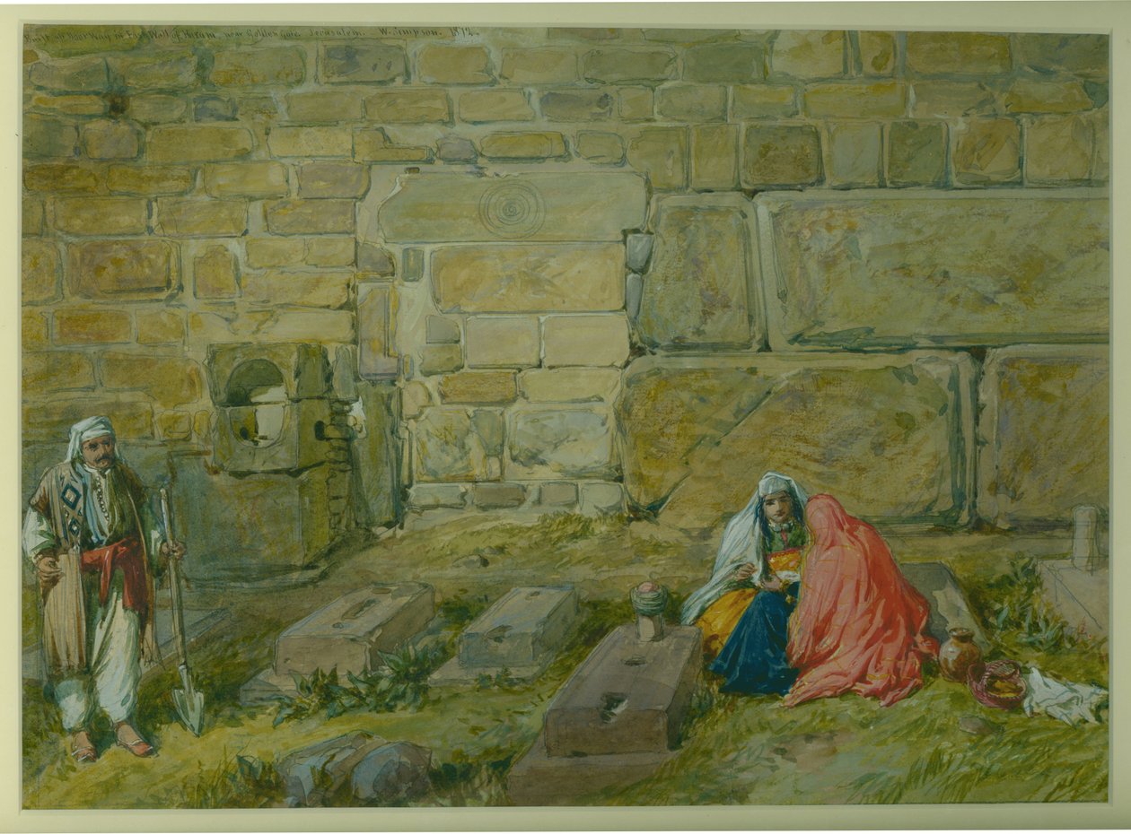 Built up doorway in East Wall of Haram, near Golden Gate by William Crimea Simpson
