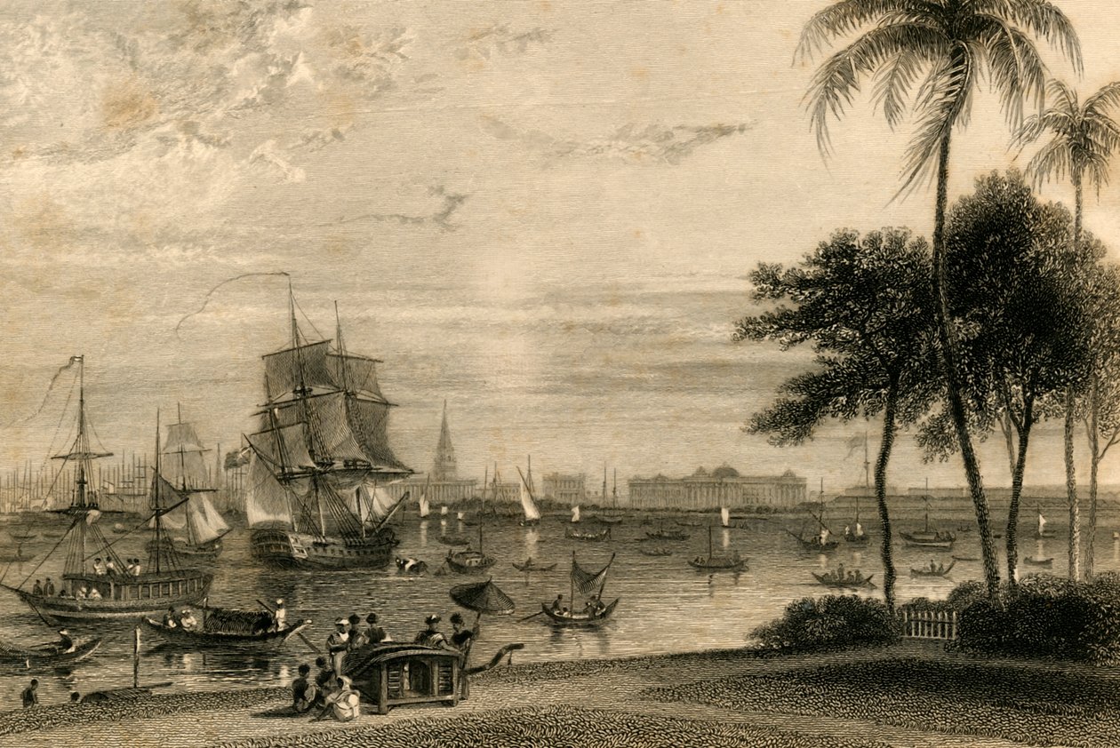 Calcutta, from Garden House Reach by William Daniell