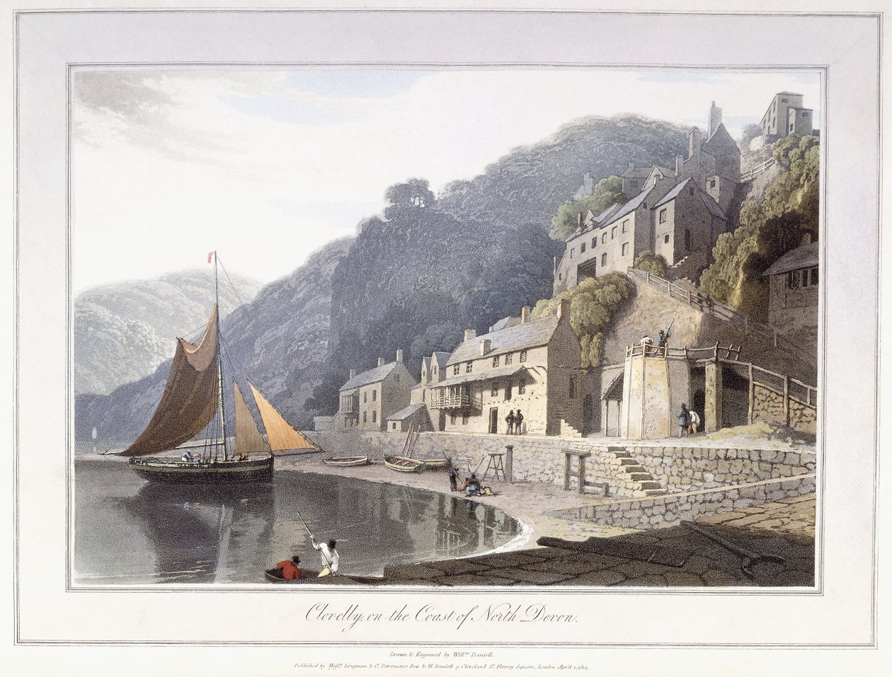 Clovelly, on the Coast of North Devon by William Daniell