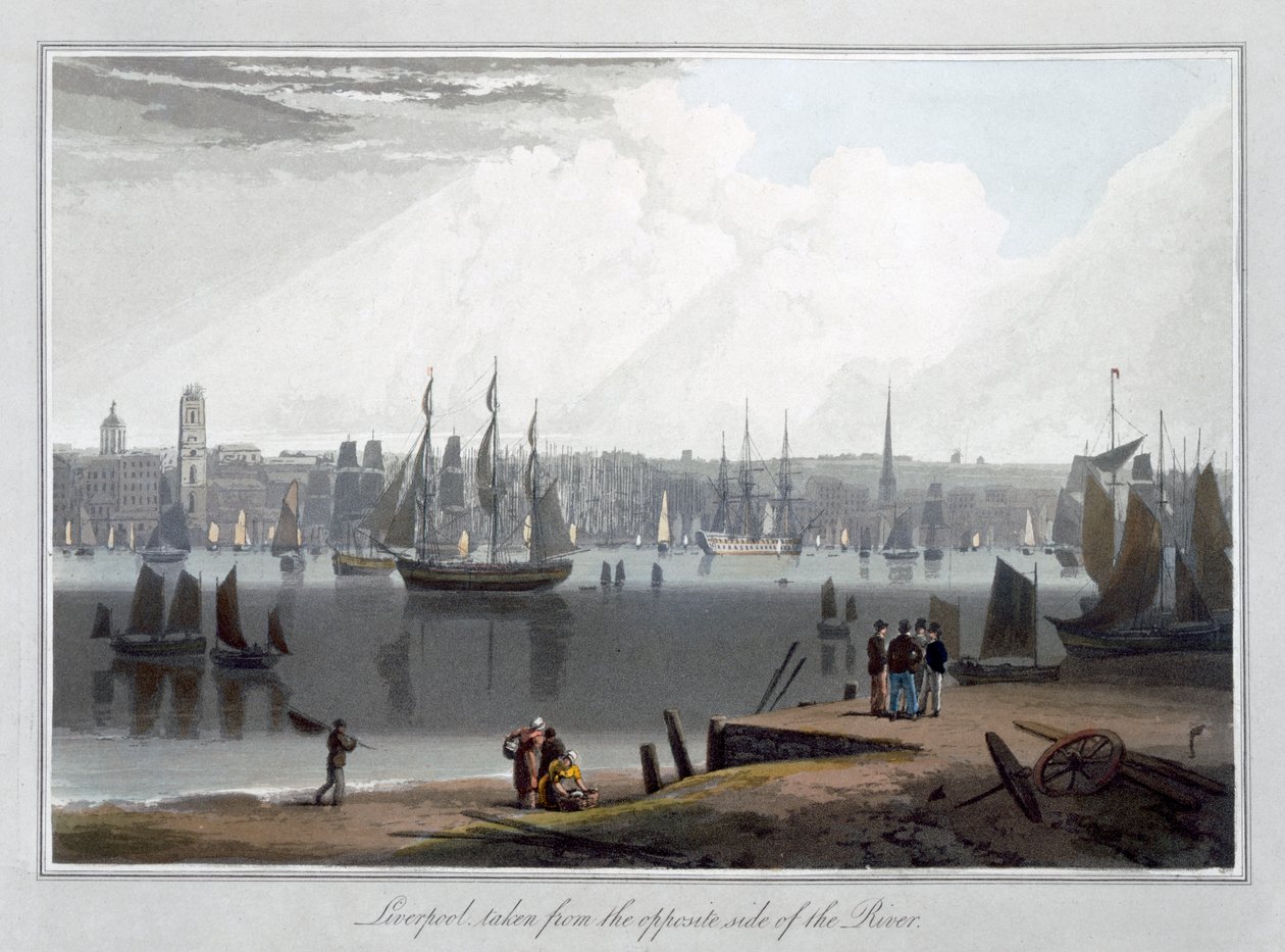Liverpool, taken from the opposite side of the River, 1815 by William Daniell