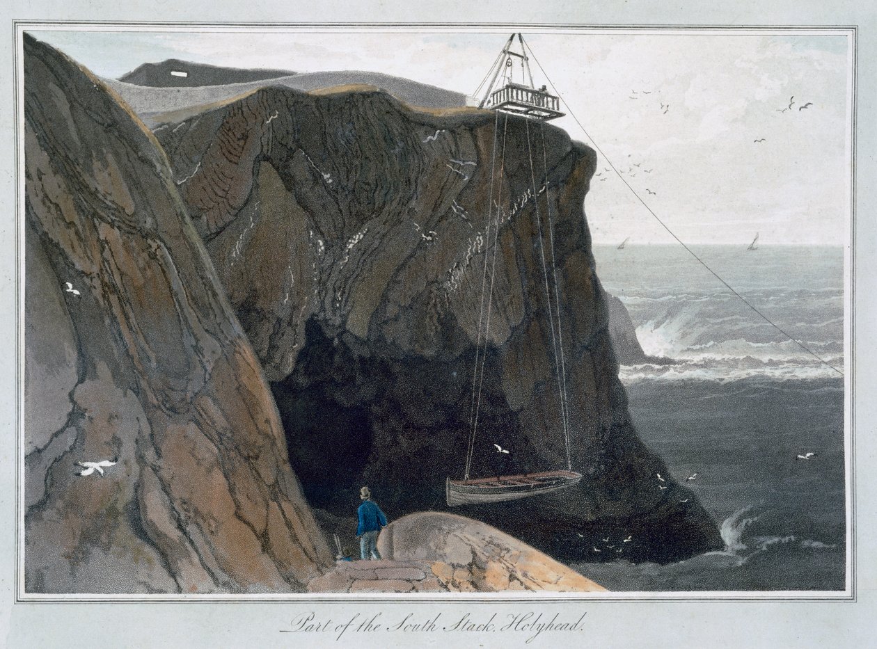 Part of the South Stack, Holyhead, Anglesey, Wales, 1829 by William Daniell
