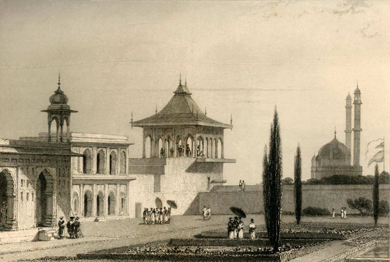 View in the Garden of the Palace, Lucnon, 1835 by William Daniell