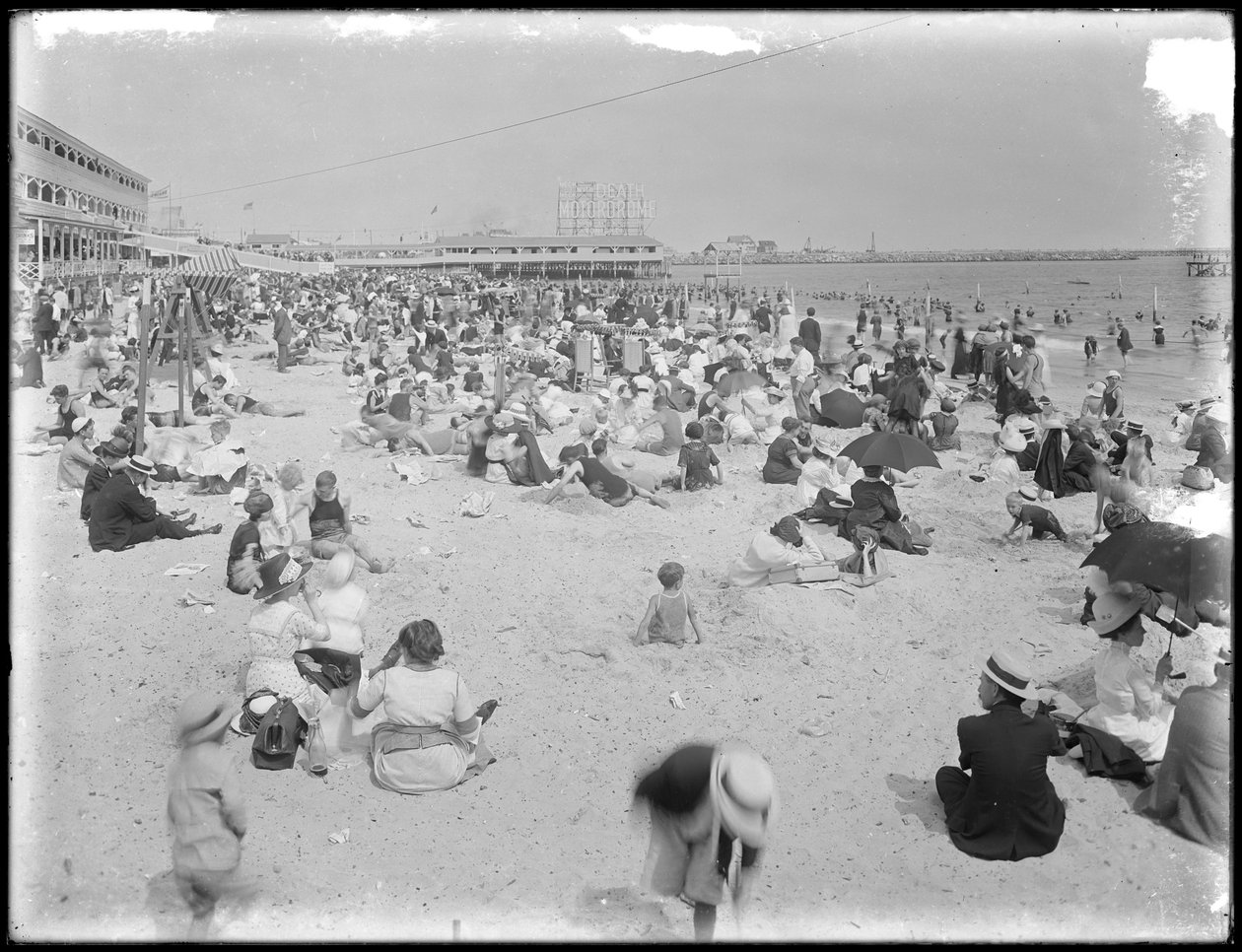 Bathers at Brighton Beach, Brooklyn by William Davis Hassler