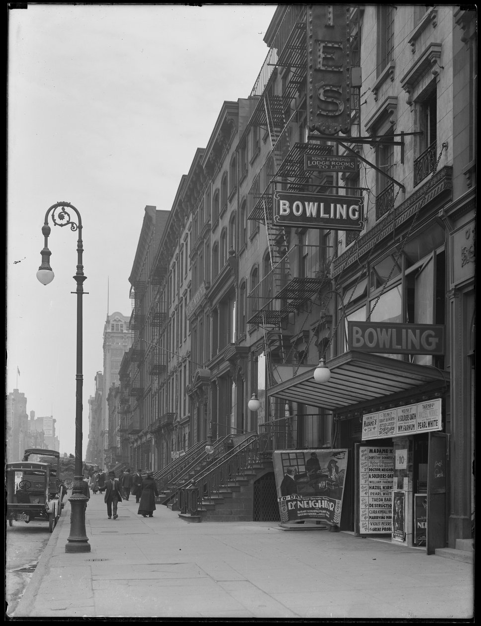 Bowling alley sign at 248 W. 14th Street, New York City, May 2, 1916 by William Davis Hassler