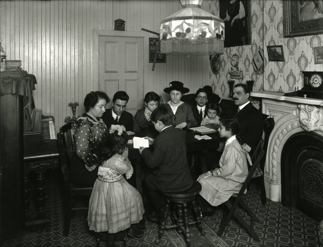 Evangelist Committee, Bible Study in the home of Mrs. Vitello, 359 E. 49th Street, taught by Miss Jones. March 30, 1916 by William Davis Hassler