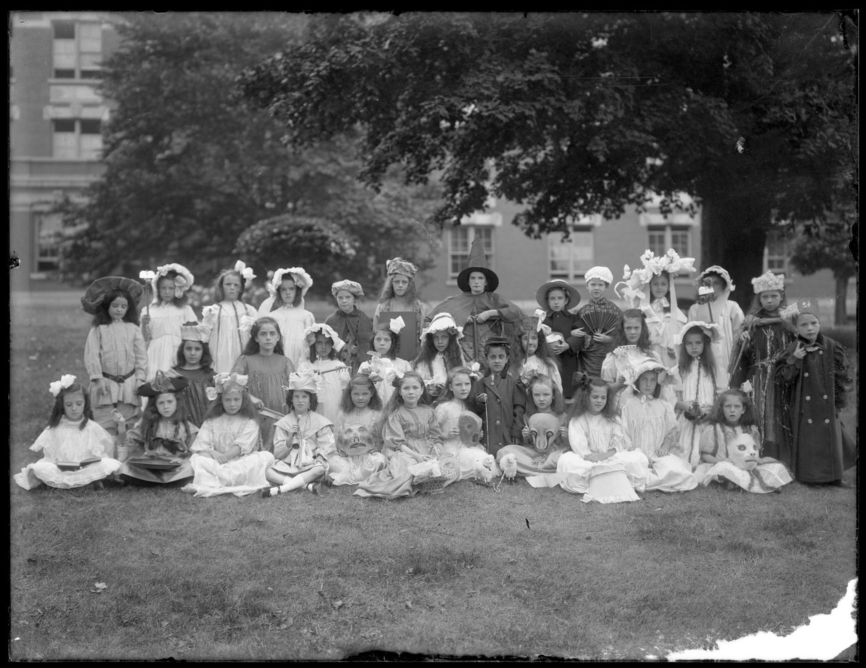 Group Portrait of Children from the Roman Catholic Orphan Asylum, Kingsbridge, Bronx, in Fancy Dress for a Mother Goose Party by William Davis Hassler