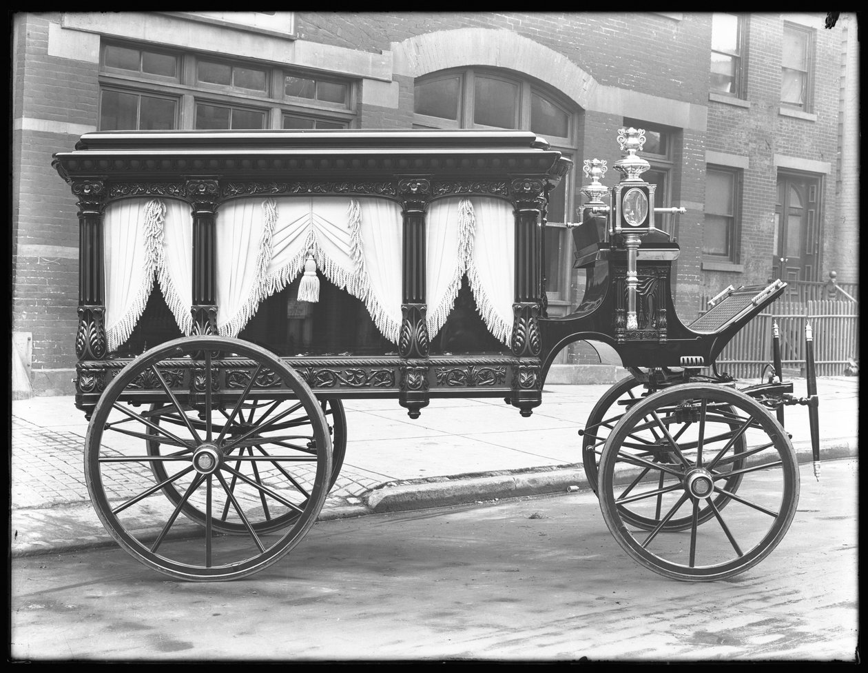 Horse-Drawn Hearse Belonging to F.S. York, New York City, December 1, 1914 by William Davis Hassler