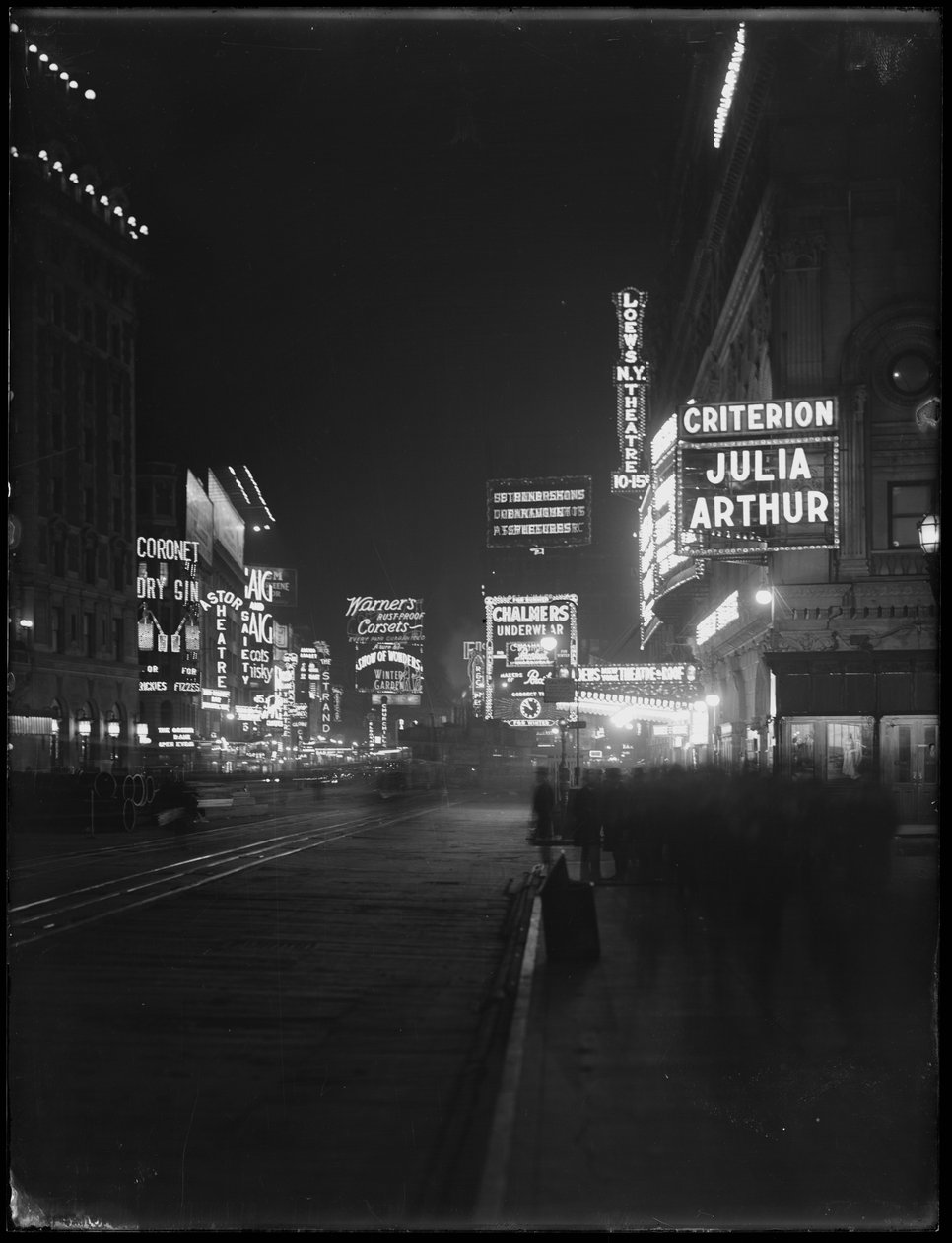 Illuminated Signs in Times Square, New York City, 1917 by William Davis Hassler