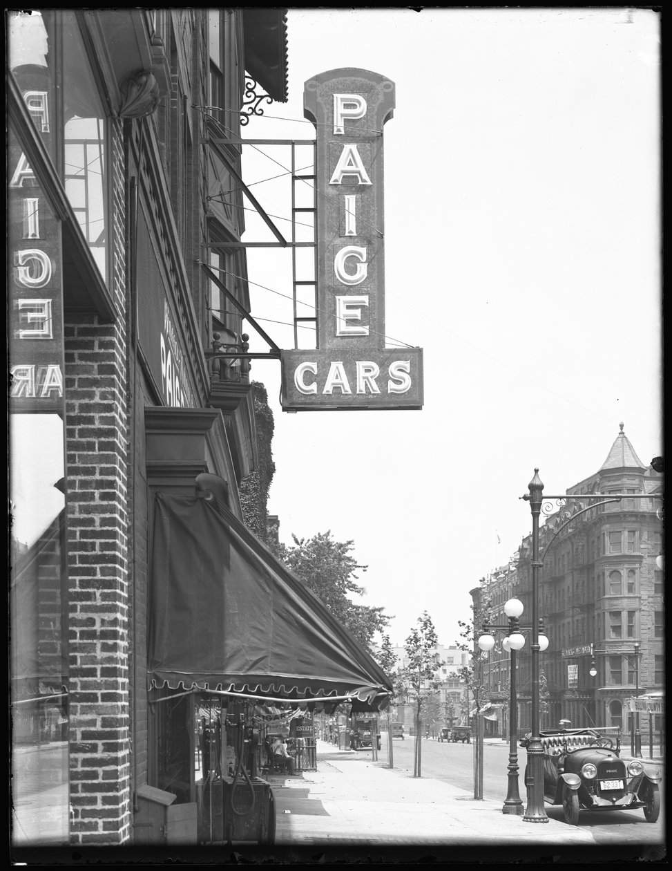 Paige Cars sign at 1410 Bedford Avenue, Brooklyn by William Davis Hassler