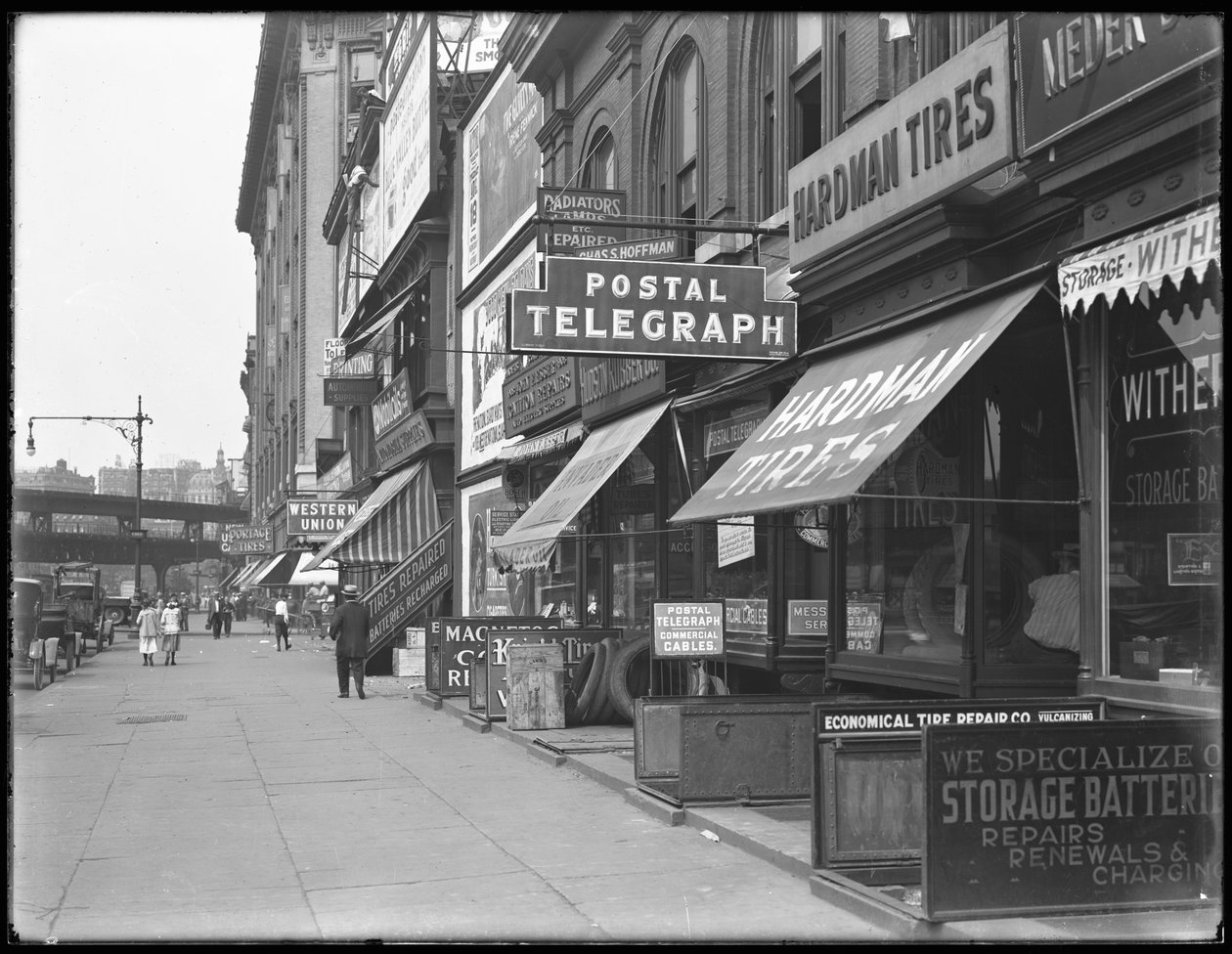 Postal Telegraph sign, 1906 Broadway, New York City, August 18, 1916 by William Davis Hassler