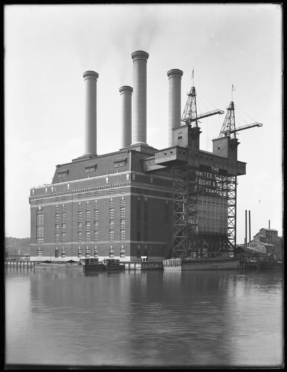 Sherman Creek Power Station, W. 201st Street, Inwood, New York City, June 1916 by William Davis Hassler
