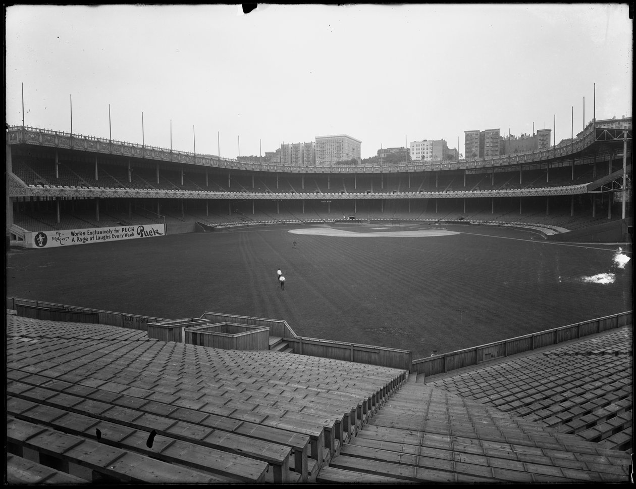 View of the Polo Grounds from the bleachers to the field and grandstand, New York, July 3, 1914 by William Davis Hassler