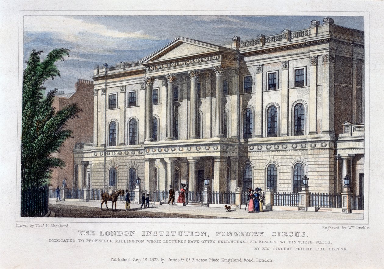 The London Institution, Finsbury Circus, London by William Deeble