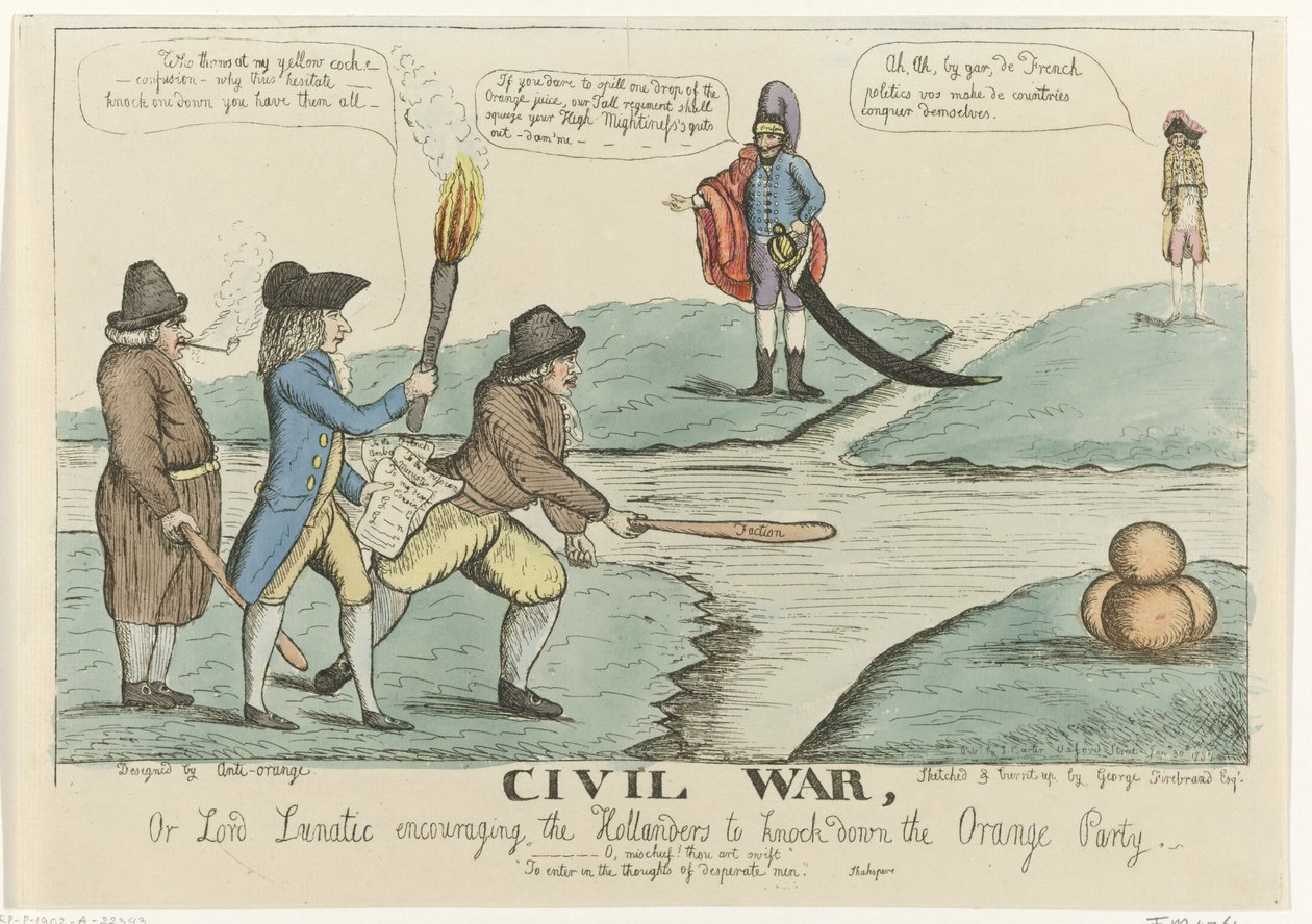 English Caricature of the Dutch Civil Disputes, 1787 by William Dent