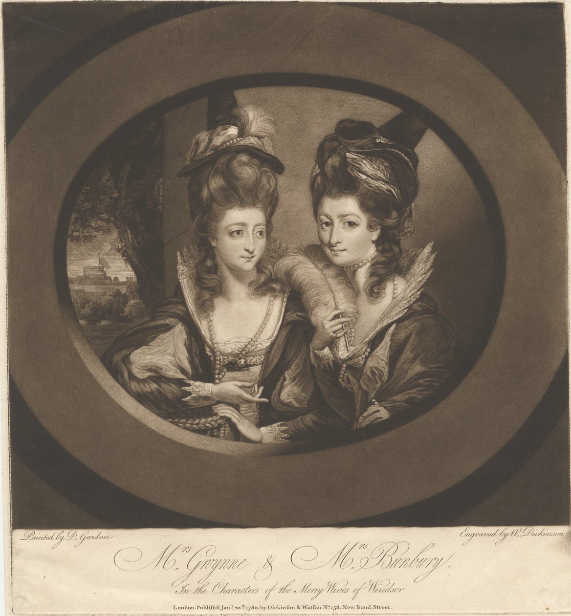 Mrs. Gwynne and Mrs. Bunbury in the Characters of the Merry Wives of Windsor by William Dickinson