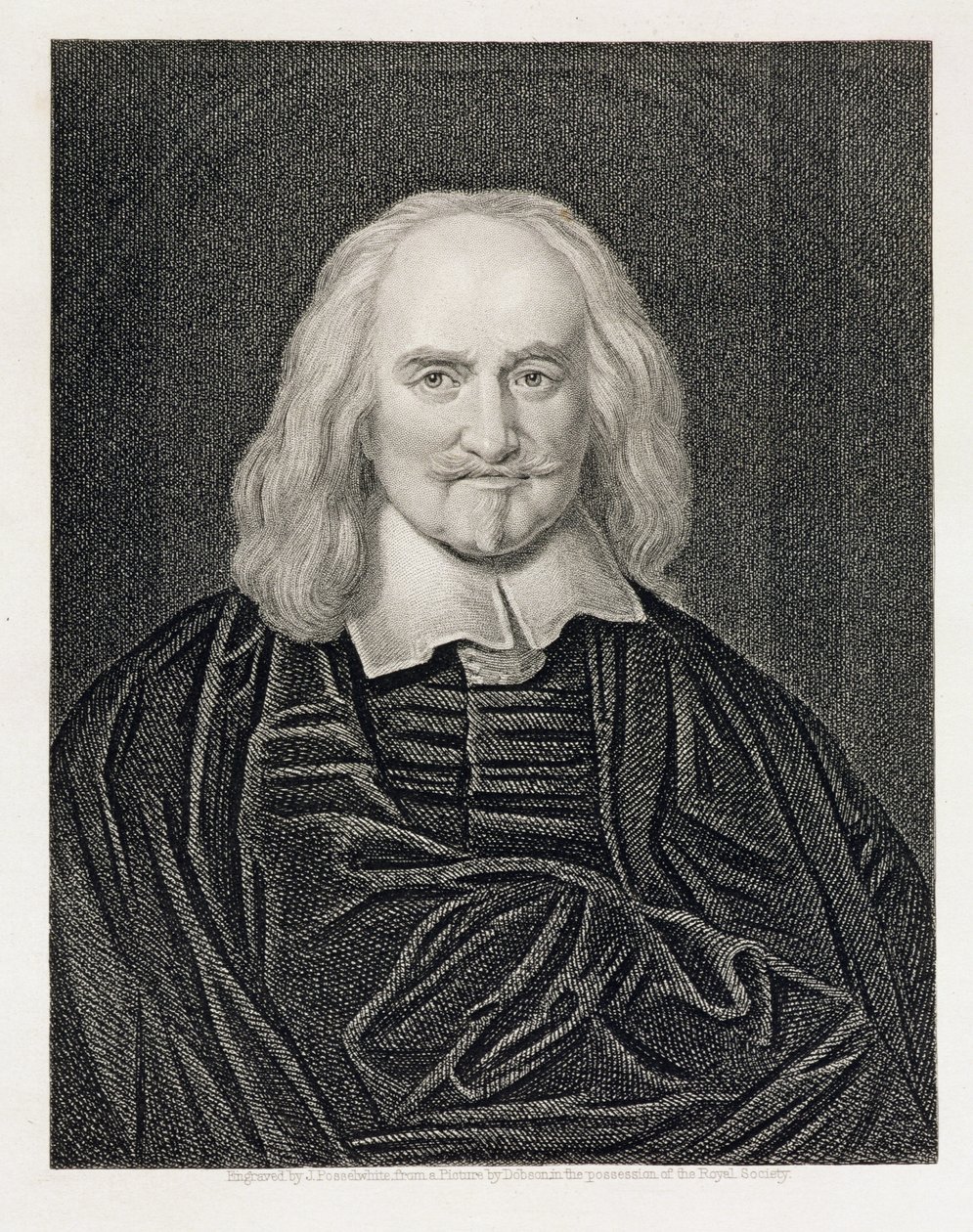 Portrait of Thomas Hobbes, Engraved by James Posselwhite, pub. by William Mackenzie by William Dobson