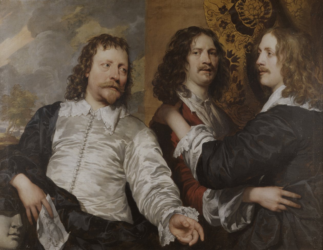 Portrait of the artist, with Nicholas Lanier and Sir Charles Cotterell, c.1636 by William Dobson
