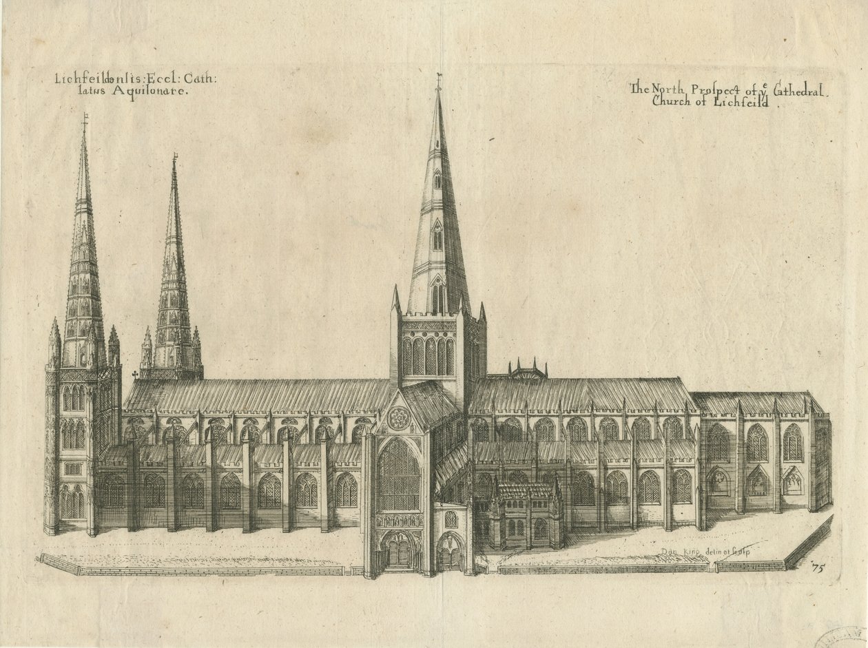Lichfield Cathedral - South View by William Dugdale
