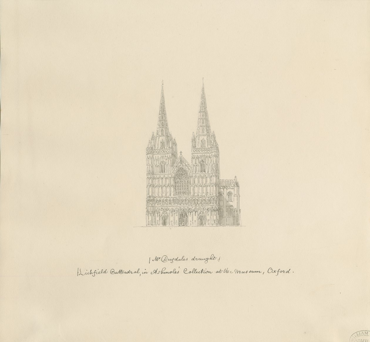 Lichfield Cathedral - West Front by William Dugdale