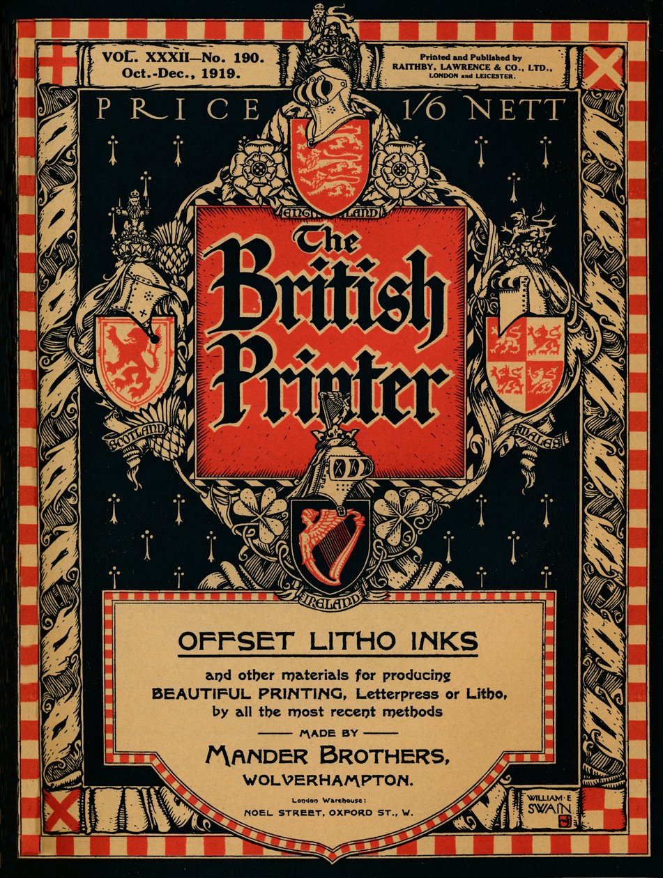 The British Printer cover, 1919 by William E Swain