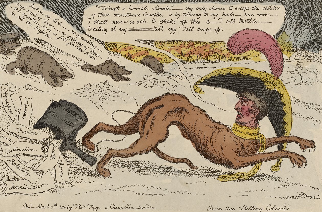 The Corsican Bloodhound Beset by the Bears of Russia, March 7 by William Elmes