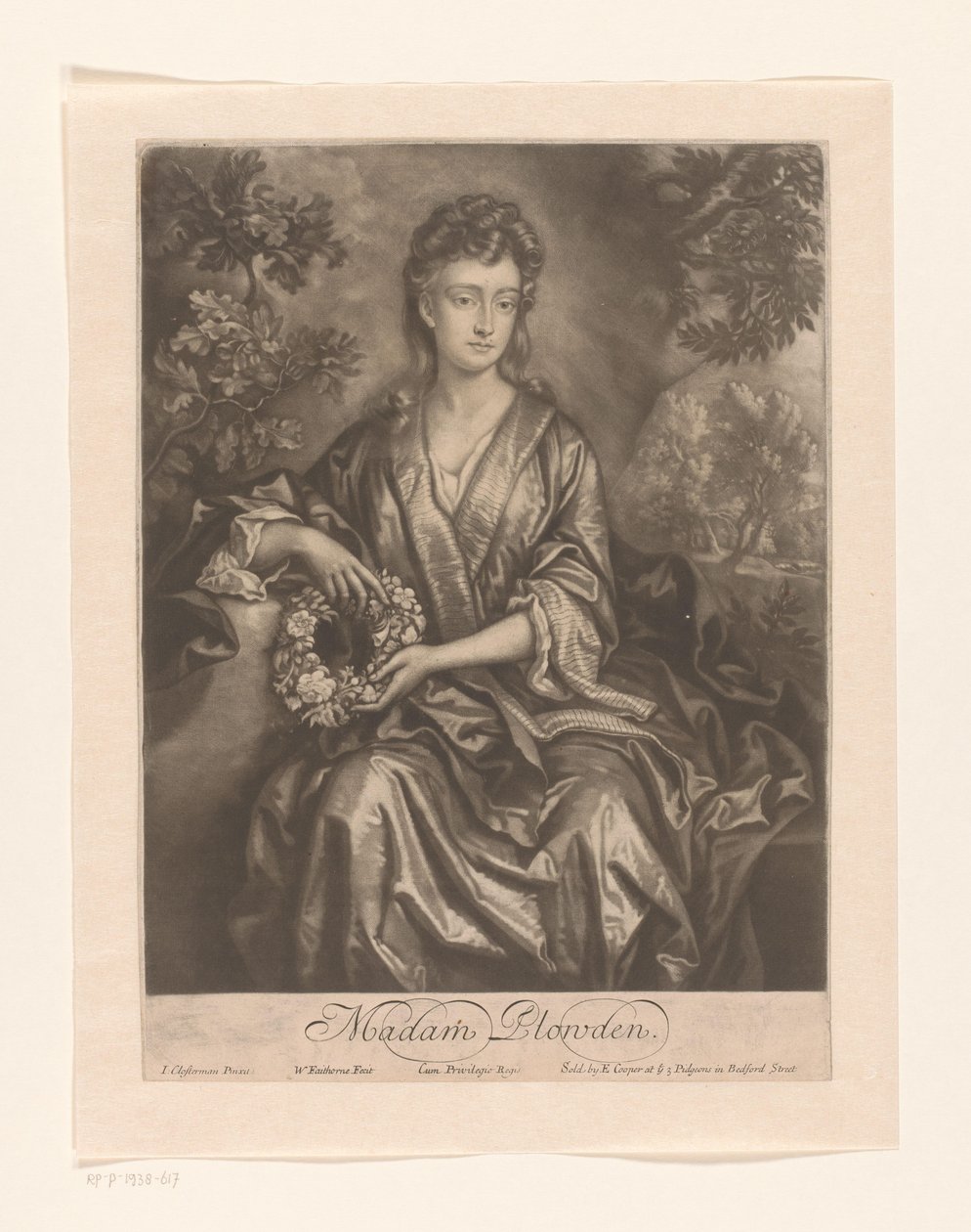 Portrait of Sarah Chicheley Madam Plowden by William Faithorne (I)